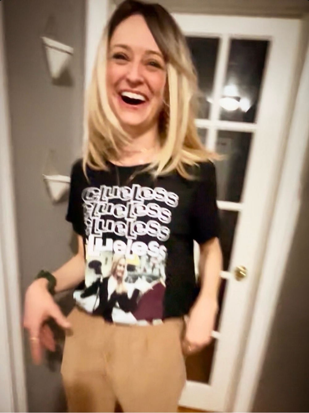 Graphic 'Clueless' Black Tee